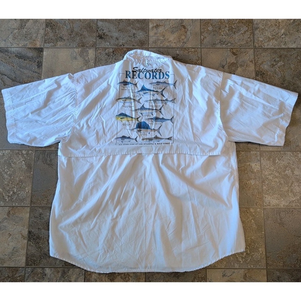 Tiger Hill 3XL Men Button Down White Fishing Outdoor Vented Light Weight Shirt
